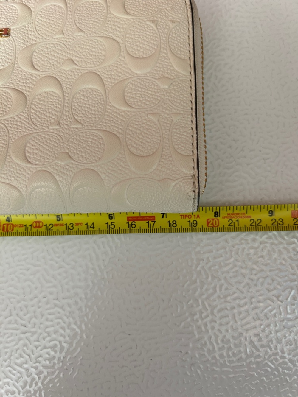 Coach Ivory Signature Zip Around Wallet Wristlet with Charm - Picture 6 of 11